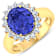 3.97ctw Violet Tanzanite and Diamond 14K Yellow Gold Halo Ring