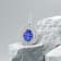 14K White Gold Oval Tanzanite and Diamond Pendant 2.02ctw