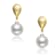 Pear Shape Pearl Simulant Drop Earrings In 14K Gold Over Sterling Silver