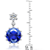 Sapphire Color CZ Circle Drop Earrings In Sterling Silver