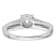 Rhodium Over 14K White Gold Lab Grown Diamond Cluster Engagement Ring 0.475ctw