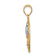 14k Yellow Gold and Rhodium Over 14k Yellow Gold Polished and Textured
Sealife Pendant