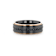 ASTRO Flat Brushed Black Titanium Ring with Rose Gold Plated Edge and
Black Sapphire Settings 8mm