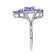 Tanzanite and White Topaz Sterling Silver Cluster Ring