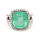 8.45 Ctw Colombian Emerald and 0.41 Ctw White Diamond Ring in 14K WG