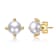 Pearl Stud Earrings In 14K Gold Over Sterling Silver