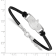 Rhodium Over Sterling Silver NHL LogoArt Vancouver Canucks Leather Bracelet