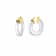 14K Yellow Gold Over Sterling Silver Clear Chunky V-Hoop Acrylic Earrings
