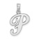 Rhodium Over 14k White Gold Polished Script Letter P Initial Pendant
