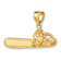 14k Yellow Gold 3D Textured Large Chain Saw Charm