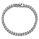 Rhodium Over Sterling Silver Polished Emerald-cut Cubic Zirconia Tennis Bracelet