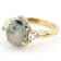 Blue Chalcedony, Aquamarine And White Zircon Ring In 18K Gold Over
Sterling Silver 2.11ctw
