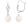 7-7½mm White Cultured Freshwater Pearl and Cubic Zirconia Rhodium Over
Sterling Silver Earrings