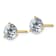14K Yellow Gold 2ct. 6.5mm Round D E F Pure Light Moissanite Earrings