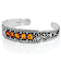 Amber Sterling Silver Oxidized Bangle Bracelet 8x6mm