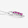 Natural Ruby And Diamond Necklace 14K White Gold Pendant with Chain Gift
For Women