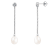7.5-8mm White Cultured Freshwater Pearl Rhodium Over Sterling Silver Earrings