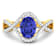 1.33ctw Violet Tanzanite and Diamond 14K Yellow Gold Halo Ring