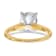 14K Yellow Gold With White Gold Accents 3 ct. D E F Pure Light Oval
Moissanite Solitaire Ring