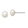 Sterling Silver White Freshwater Cultured Pearl 6-7mm Button Earrings