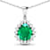 Green Zambian Emerald andWhite Diamond 14K White Gold Pendant with 18
inch Cable Chain 2.85ctw