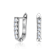 CZ U-Hoop Earrings In White Rhodium Over Brass