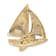 14k Yellow Gold Imitation Opal Sailboat Slide Pendant