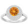 7mm Round Citrine And White Topaz Accents Rhodium Over Sterling Silver
Double Halo Ring