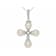 Akoya Pearl And White Sapphire Pendant In Sterling Silver 0.03ctw