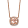14K Rose Gold Over Sterling Silver Cubic Zirconia and Pink Glass Necklace