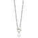Sterling Silver Polished Heart Charm Fancy Link Necklace