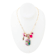 Barse Jewelry Pink Agate & Multi-Gemstone Gold Tone Flamingo Charm Necklace