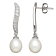 8-9mm Off-Round White Freshwater Pearl and White Sapphire Sterling
Silver Drop Earrings