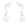 7-8mm white cultured freshwater pearl rhodium over sterling silver earrings