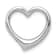 Rhodium Over 14k White Gold 3D Polished Heart Chain Slide Pendant