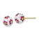 14k Yellow Gold Multi-Color Crystal Flowers 8mm Stud Earrings