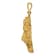14k Yellow Gold Diamond-Cut and Satin Tigers Head Pendant