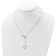Rhodium Over Sterling Silver Infinity Drop Heart with 2-inch Extension Necklace