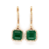 12.18 Ctw Emerald and 0.74 Ctw White Diamond Earring in 14K YG