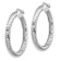 Rhodium Over 14k White Gold 1 1/8" Diamond-Cut Round Hoop Earrings