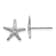Rhodium Over 14K White Gold Textured 11mm Starfish Stud Earrings