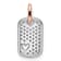 14k White Gold and 14k Rose Gold Small Dog Tag with Heart Diamond Pendant