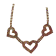 Gold Tone, AB Rose Crystal Heart Necklace.