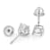 Lab-Grown Diamond Solitaire Stud Earrings 2.00ctw In 10K White Gold