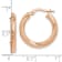 10k Rose Gold 21mm x 3mm Textured Hinged Hoop Earrings