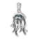 Rhodium Over Sterling Silver Polished Crystal and Cubic Zirconia Jelly
Fish Pendant