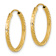 14k Yellow Gold 13/16" Diamond-Cut Square Tube Endless Hoop Earrings