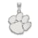 Rhodium Over Sterling Silver LogoArt Clemson University Large Pendant