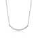Curved CZ Bar Necklace In Sterling Silver