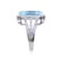 Blue and White Topaz Sterling Silver Halo with Split Shank Cocktail
Ring, 9.33ctw